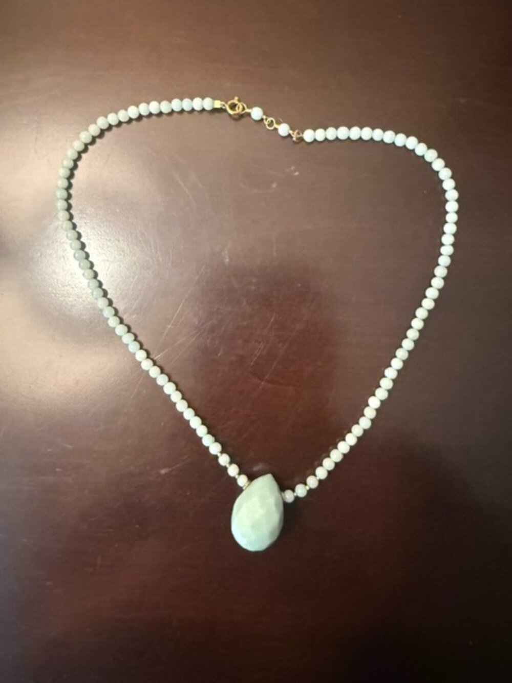 vintage amazonite necklace with 14k gf clasp